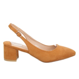Escarpins à talon ouvert camel S0-231 Camel brun