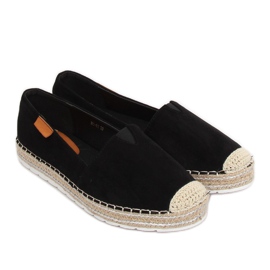 Noir RC-61 Espadrilles en daim noir