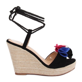 Sandales noires sur compensées YY27P Noir le noir