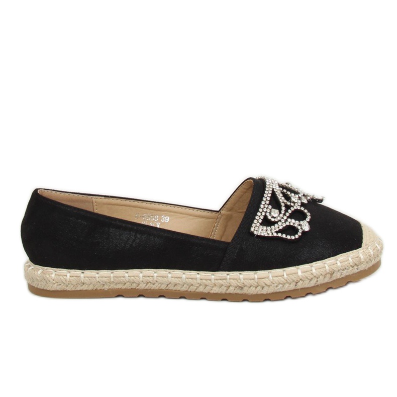 Espadrilles noires avec une couronne H-6558 Noir le noir