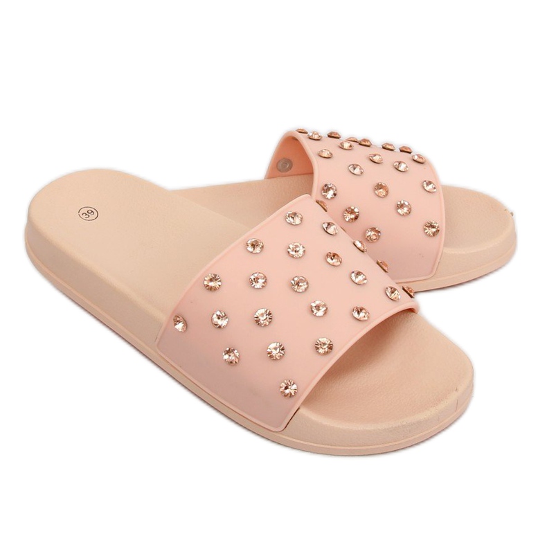 Rose CK67P Chaussons roses avec pierres Rose CK67P Chaussons roses avec pierres