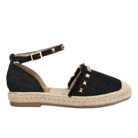 Espadrilles en jean noir CH-1K211 Noir le noir