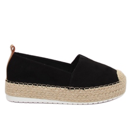 Noir BL247 Espadrilles noires sur semelle haute