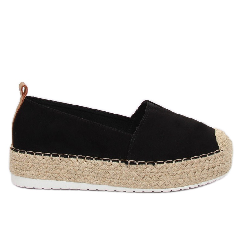 Noir BL247 Espadrilles noires sur semelle haute le noir Noir BL247 Espadrilles noires sur semelle haute le noir