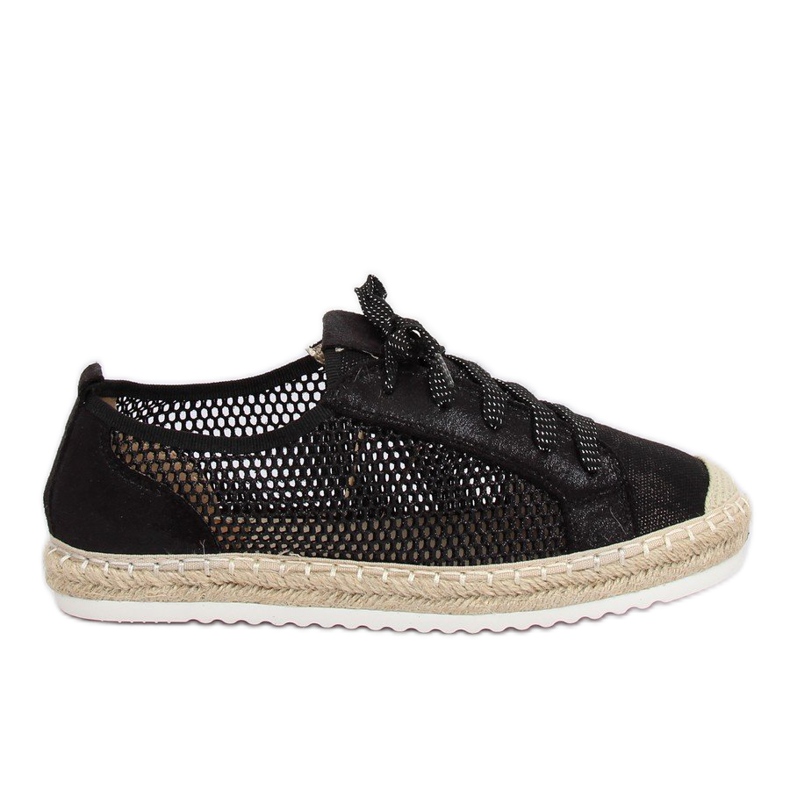 Espadrilles lacées noires B752S-BL Noir le noir Espadrilles lacées noires B752S-BL Noir le noir