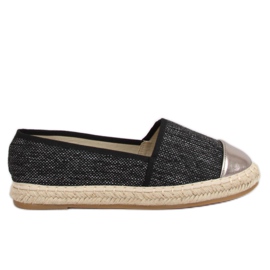 Espadrilles en toile noire A-9267 Noir