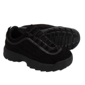 Noir 81016 Chaussures de sport en daim noir le noir
