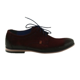 Chaussures en daim homme Nikopol 1709 bordeaux rouge