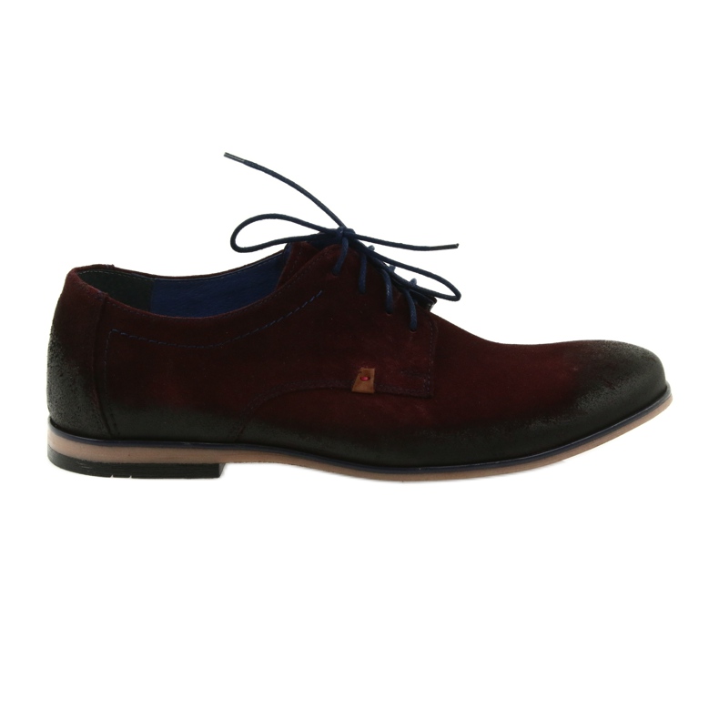 Chaussures en daim homme Nikopol 1709 bordeaux rouge
