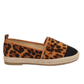 Espadrilles femme 888-15 Léopard le noir brun multicolore