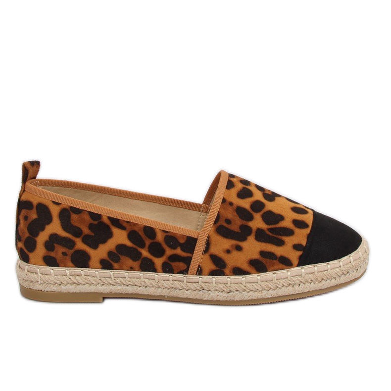 Espadrilles femme 888-15 Léopard le noir brun multicolore