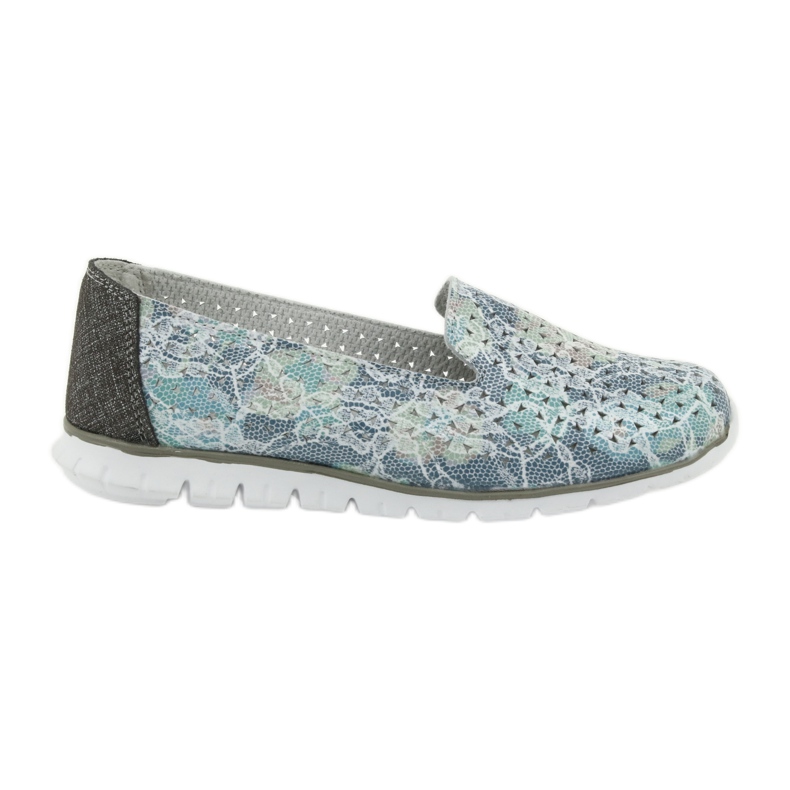 Cuir de sport pour femmes seigneurs Filippo 663 blanche bleu gris vert