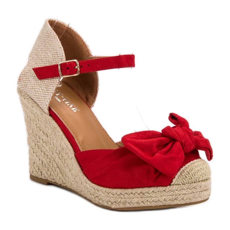 Espadrilles Sur Escarpins Compensés rouge