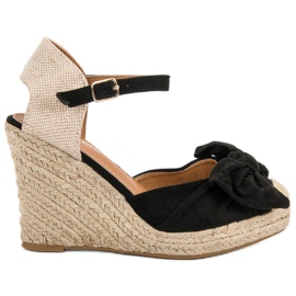Espadrilles Sur Escarpins Compensés le noir