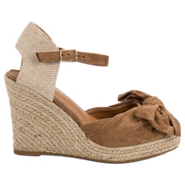Espadrilles Sur Escarpins Compensés brun