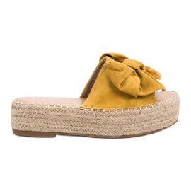 Espadrilles Chaussons Sur La Plateforme jaune