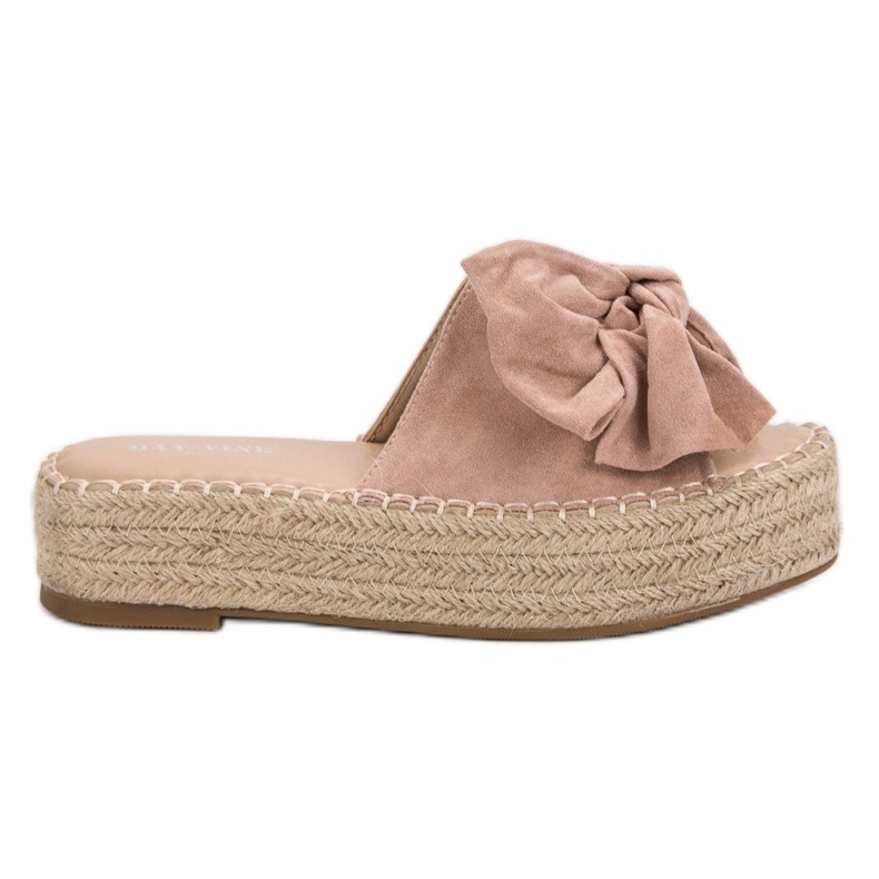 Espadrilles Chaussons Sur La Plateforme rose