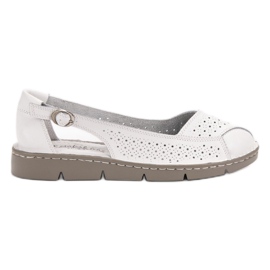 Filippo Ballerines en cuir blanc