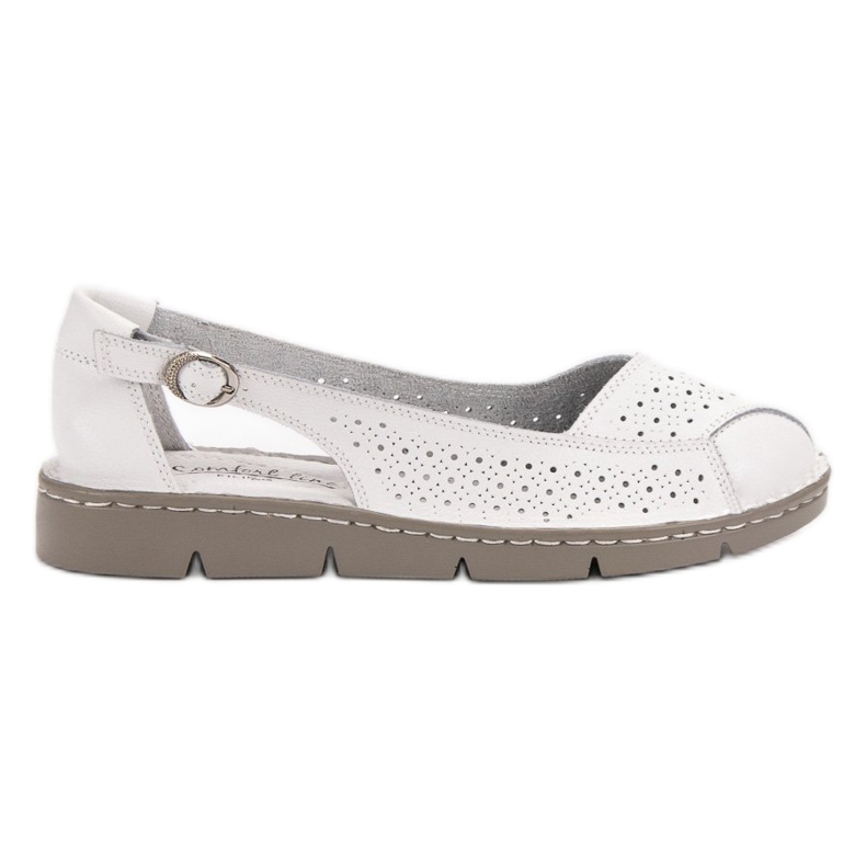 Filippo Ballerines en cuir blanche