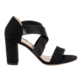 Super Mode Sandales noires à talons hauts le noir