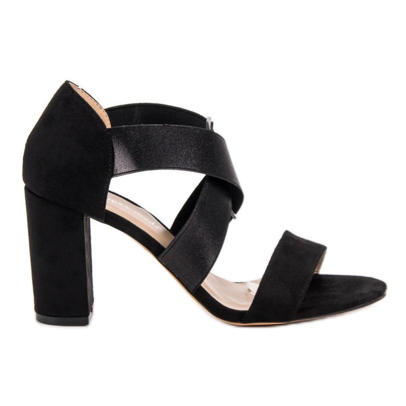 Super Mode Sandales noires à talons hauts le noir