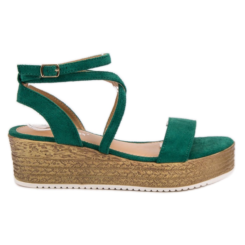 Ch. Creation Sandales compensées vertes Ch. Creation Sandales compensées vertes