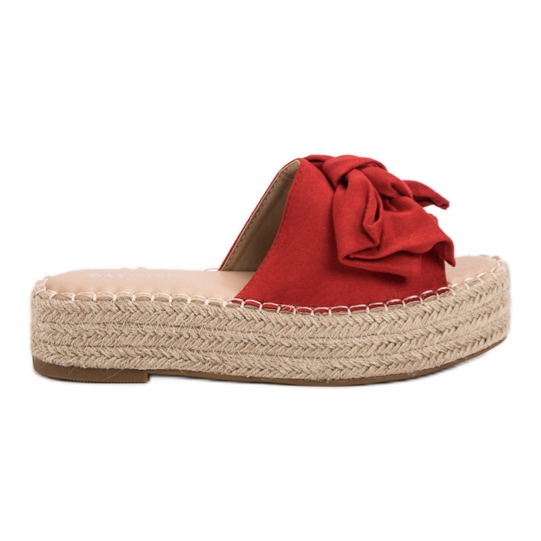 Espadrilles Chaussons Sur La Plateforme rouge Espadrilles Chaussons Sur La Plateforme rouge