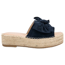 Espadrilles Chaussons Sur La Plateforme bleu bleu marine