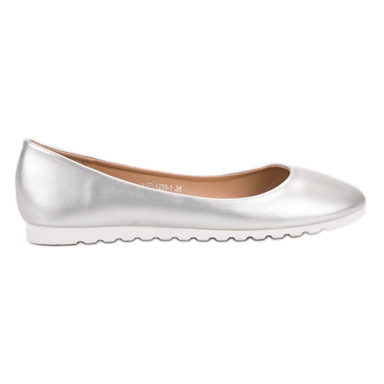 Yes Mile Ballerines classiques en argent gris
