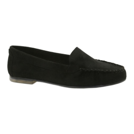 Sergio Leone Mocassins femme en daim noir MK722 le noir