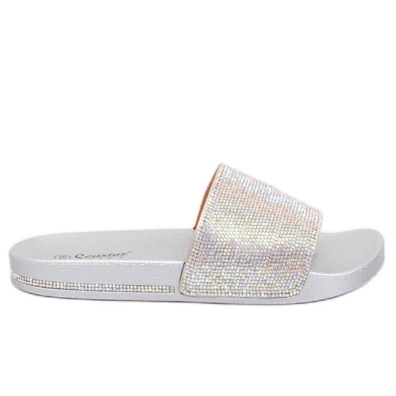 Chaussons en argent avec zircone cubique BG21P Silver gris