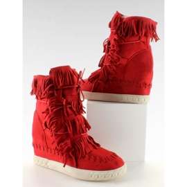 Baskets en daim à franges BL-10 Rouge II-GAT
