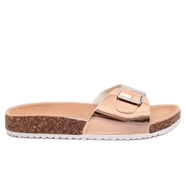Champagne métallisé DD94P Chaussons champagne rose