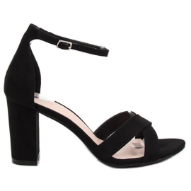 Sandales sur le poteau noir NF-40P Noir le noir