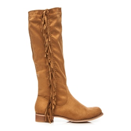 Top Or Bottes en daim brun