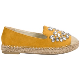 Small Swan Espadrilles En Daim Avec Ornements jaune