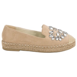 Small Swan Espadrilles En Daim Avec Ornements brun