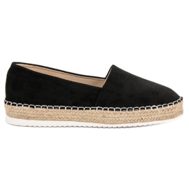 Small Swan Espadrilles En Daim Noir