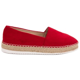 Small Swan Espadrilles En Daim Rouge