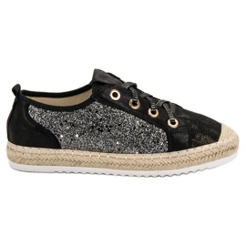 Espadrilles nouées le noir