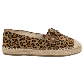 Espadrilles À Fleurs brun