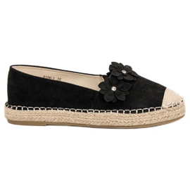 Espadrilles À Fleurs noir