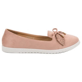 Comer Ballerines en daim poudré rose