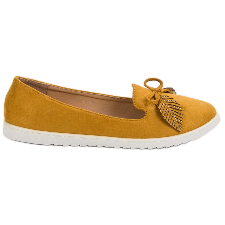 Comer Ballerines en daim moutarde jaune