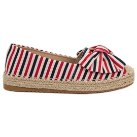 Espadrilles à rayures multicolore rouge
