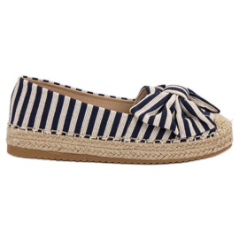 Espadrilles à rayures brun bleu bleu marine
