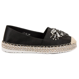 Espadrilles Noires Avec Ornements