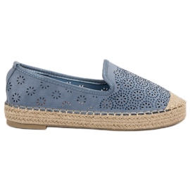 Espadrilles Ajourées En Daim bleu