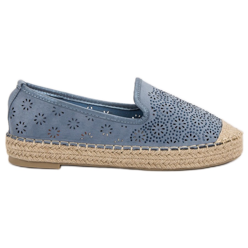 Espadrilles Ajourées En Daim bleu