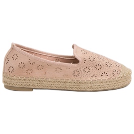 Espadrilles Ajourées En Daim rose